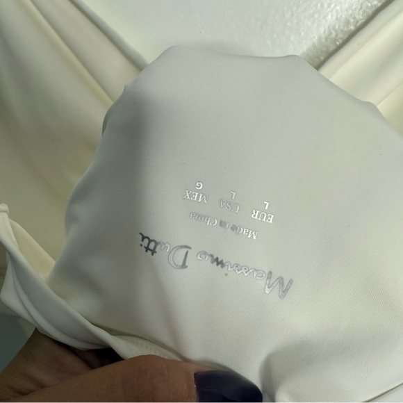 NWT Massimo Dutti Cream Swimsuit With Gathered‎ Detail One Piece Size Large - Picture 6 of 9
